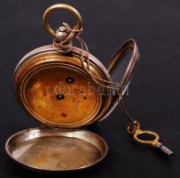cca 1880 Francia, kulcsos ezüst zsebóra kulccsal. Működik. / cca 1880 French silver pocket watch wit...