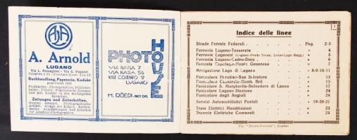 1930 Lugano és környéke vasúti menetrend és ismertető füzet / 1930 Lugano and area railways schedule...