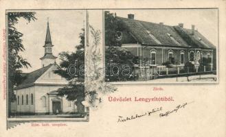 Lengyeltóti, Katolikus templom, zárda; kiadja Günsberger Zoltán, floral (Rb)