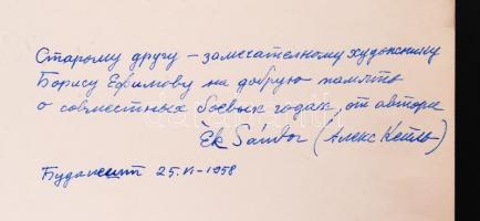 1958 Ék Sándor (1902-1975): Memento - 8 db aláírt lithográfia. A művész orosz nyelvű ajánlásával és ...