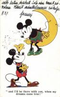 '-and I'll be there with you, when my dreams come true' Mickey mouse, Disney postcard (EB)