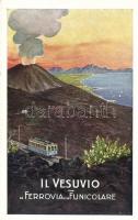 Vesuvio con Ferrovia e la Funicolare / Italian Railway and Funicular advertisement