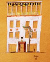 Tálos Gyula (1887-1975) belsőépítész, építész, grafikus: Bér Ház; vegyes technika, pausz; jelzett 27...