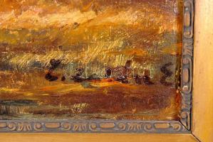 Zalán jelzéssel: Őszi erdő részlet. Olaj, karton, antik keretben 25×35 cm