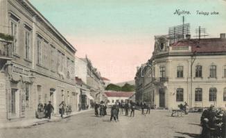 Nyitra, Telegy utca, Einzinger József kereskedése / street, shop