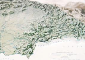 Magyarország hegyrajzi és vízrajzi térképe 1899, szerkesztette és kiadja Pokorny Tódor, modern kiadá...