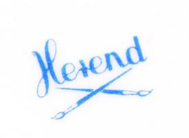 Herendi virágos mini ovális tálka (2db), kézzel festett, hibátlan, jelzett, 5×7 cm