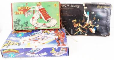 3 db játék: Optikai építő, flipper (javításra szorul), motocross.