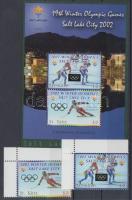 Winter Olmypics Salt Lake City corner stamps + block, Téli Olimpia Salt Lake City ívsarki + blokk