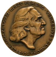 Reményi József (1887-1977) 1933. "Liszt Ferenc" Br emlékérem. "ZONGORAMŰVÉSZEK. NEMZETKÖZI. LISZT. FERENC. VERSENYE - REMÉNYI / BUDAPEST 1933" (171.2g/70mm) T:1-,2 Hungary 1933. "Ferenc Liszt" commemorative Br medallion. Sign: József Reményi (171.2g/70mm) C:XF,AU HPII 2238.