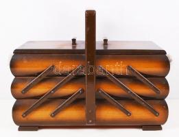 Antik fa varródoboz, jó állapotban, 35x18x25 cm.