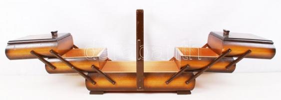 Antik fa varródoboz, jó állapotban, 35x18x25 cm