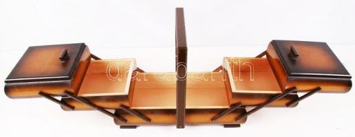 Antik fa varródoboz, jó állapotban, 35x18x25 cm