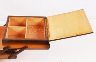 Antik fa varródoboz, jó állapotban, 35x18x25 cm