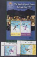 Winter Olypid Salt Lake City corner, margin number+block, Téli Olimpia Salt Lake City ívsarki, ívszéli számmal + blokk