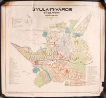 Gyula város térképe, Magyar Földrajzi Intézet Rt., 49x45 cm.