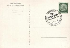 'Zum Gedenken des 9. November 1923' Hitlerputsch, NS propaganda, 'der ewige Jude, gro...