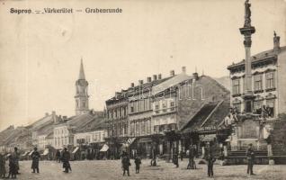 Sopron Várkerület, Lang Frigyes üzlete, szobor (b)