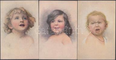 6 db régi gyerek motívumú képeslap / 6 old motive cards, children