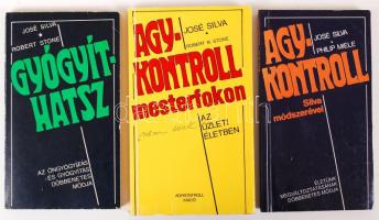 3 db agykontrollal kapcsolatos könyv-José Silva-Robert Stone-Philip Miele: Gyógyíthatsz, Agykontroll, Agykontroll mesterfokon. Papírkötés, jó állapotban.