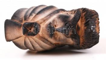 Turbános férfifejet ábrázoló faragott pipa, 14x7 cm