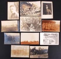 11 db I. világháborús fotó, némelyik feliratozva, 8x14 és 16x11 cm közötti méretekben/ World War I. photos.
