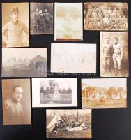 11 db I. világháborús fotó, 7x10 és 9x14 cm közötti méretekben/ World War I. photos.