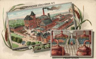 Budapest X. Haggenmacher Sörgyárak Rt., Kőbányai sörgyár, főzőterem; litho