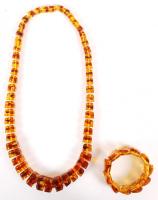 Nyaklánc és karkötő, műanyag, 34 cm, d:7 cm