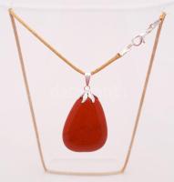 Korneol függől kapcsos szalagon/ korneol pendant.
