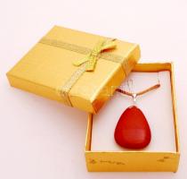 Korneol függől kapcsos szalagon/
korneol pendant