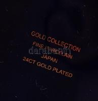 2 db virágmintás japán porcelán csésze tányérral, 24 karátos arany díszítéssel, jelzett