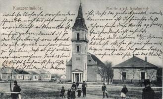 Kunszentmiklós, Piactér, református templom (ragasztónyom / gluemark)