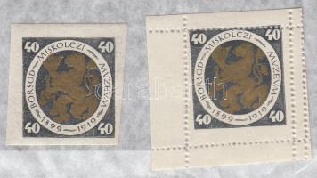 1919 Borsod - Miskolci múzeum fogazott és vágott levélzáró