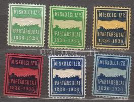 1936 Miskolci Izraelita Ipartásulat 6 klf levélzáró