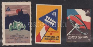 1927-1936 3 klf prágai autókiállítási levélzáró