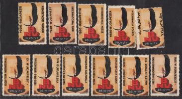 1928 Budapesti Nemzetközi Vásár 11 klf levélzáró