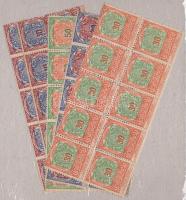 József szanatórium egyesület 4 klf adománybélyeg tizestömb + az egyik értékből ötöscsík