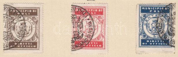 Olaszország Poli 3 klf helyhatósági okmánybélyeg