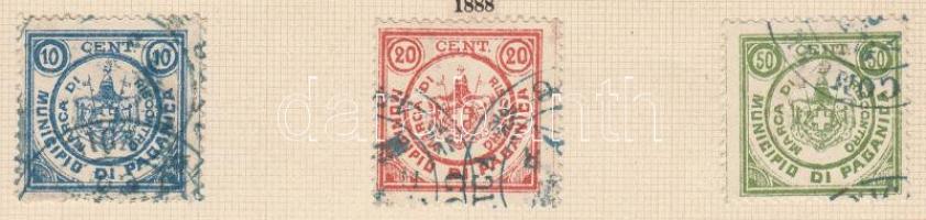 Olaszország Paganica 3 klf helyhatósági okmánybélyeg