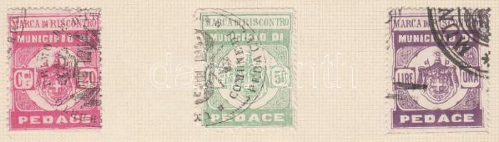 Olaszország Pedace 3 klf helyhatósági okmánybélyeg