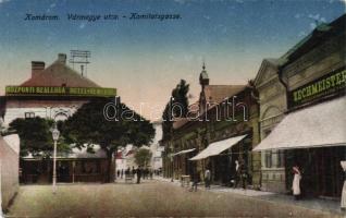 Komárom Vármegye utca, Központi szálloda, Zechmeister üzlete / County hall street, Hotel Central, the shop of Zechmeister (r)