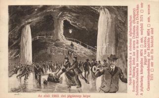 Dobsina ice cave, ice skating in summer