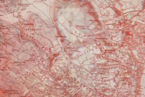 cca 1940 Budapest domborművű térképe, 59x43 cm; Magyar Királyi Térképészeti Intézet