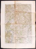 1892 Budapest-Losonc térkép, K.u.k. militär-geographisches Institut, 50x68 cm.