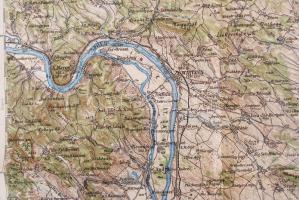 1892 Budapest-Losonc térkép, K.u.k. militär-geographisches Institut, 50x68 cm