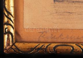 Feszty Árpád (1856-1914): Vitorlás. Ceruza, papír, jelzett, apró szakadás és folt, üvegezett keretbe...