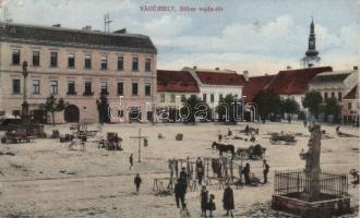 Vágújhely, Stibor Vajda tér; kiadja Horovitz Adolf / square (kis szakadás / small tear)