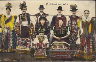 Mezőkövesd népviselet; leporellocard zsinagógával; Balázs Ferencz kiadása