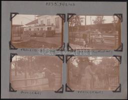 1935 Életképek Budapestről és Ürömről, 10 db, 9x6 cm-es méretekben, papírra rögzítve.